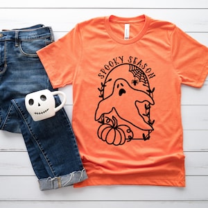 Spooky Season Halloween ghost SVG gesneden bestand-Halloween scene, grafsteen SVG, pompoen en ghost svg voor shirt, 31 oktober svg, spookachtige kunst svg