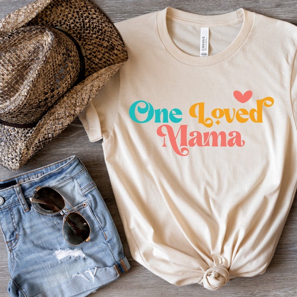 One Loved Mama Retro Style SVG, png, momlife svg, mothers day svg, mom mode svg, shirt for mom cut file for Cricut, womens shirt png
