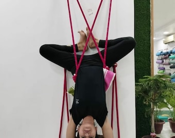 Red Cotton Iyengar Yoga Wall Ropes Set – Pure Cotton Stretching & Alignment Kit