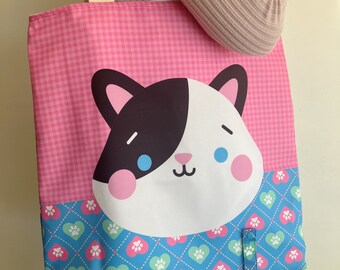 Foldable Bag, Bag with Waterproof Lining, Shopping Bag, Book Bag, Ecobag, Portable bag, Christmas Gift, Storage Bag, Tote bag, Love Cats.