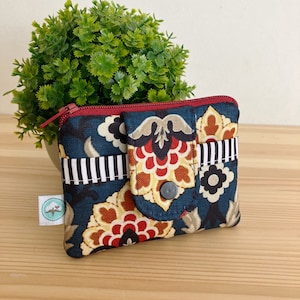 Portefeuille minimaliste Portefeuille avec poche pour femme Porte-cartes pour femme Portefeuille fin Porte-monnaie à motif floral Mini portefeuille Cadeaux pour maman Cadeau fête des Mères