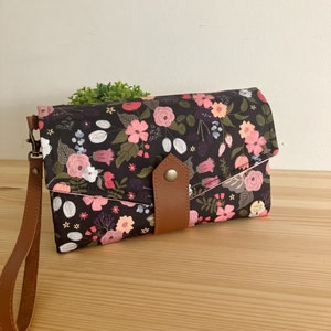 Cartera de mujer, Cartera hecha a mano, Cartera grande, Cartera porta pasaporte, Cartera de todos los días, Cartera de tarjeta de crédito, Bolsillo floral, Cartera de teléfono celular
