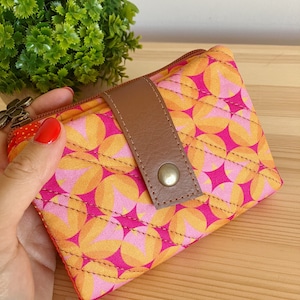 Cartera hecha a mano para mujer, Cartera grande, Regalos para mamá, Regalo del Día de la Madre, Cartera de mujer, Cartera de todos los días, Cartera de tarjeta de crédito, Estampado abstracto