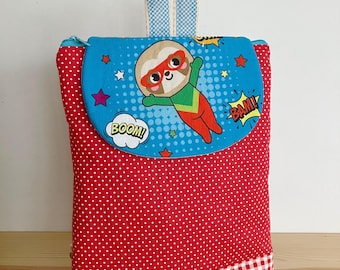 Washable Children's Backpack: Handmade Cotton Toddler Travel Bag