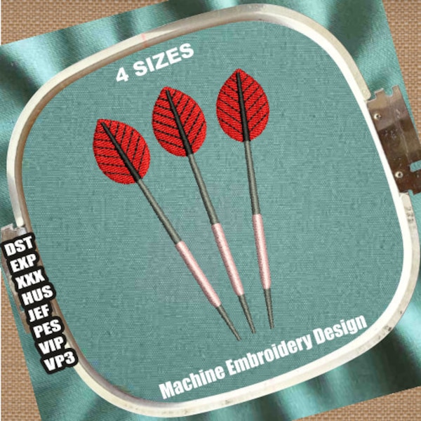 Tip Darts Embroidery Design | Three Darts DST File | Darts PES File | Soft Tip Dart Machine Embroidery Patterns | Playing Dart Embroidery