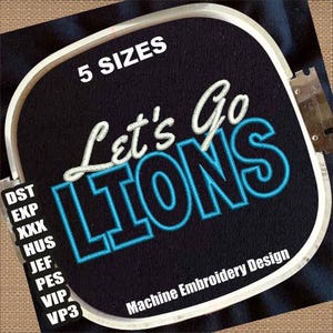 Lions Machine Embroidery Designs | Chiefs Letters Embroidery Patterns | Chiefs Border Embroidery Files | Lions Outline DST Embroidery Files