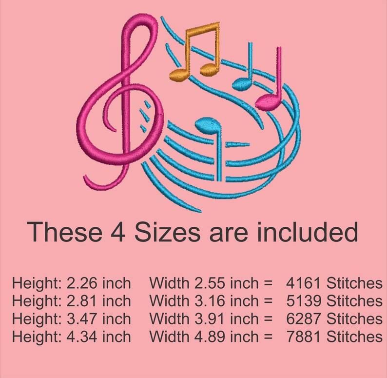 Music Notes Machine Embroidery Designs Bundle | Musical Symbol ...