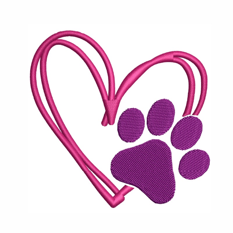 Paw Print Heart - Etsy