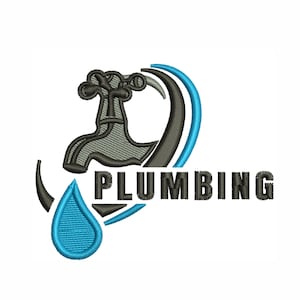 Plumbing Logo Embroidery Design | Plumbing Machine Embroidery Design Pattern | Plumbing Handyman Embroidery Design DST PES Format