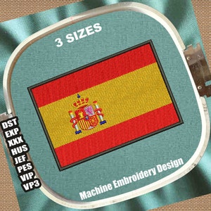 Flag of Spain Embroidery Patterns | Spanish Flag Dst Files | Spain National Flag Pes File | Flag Spanish Machine Embroidery Designs Download