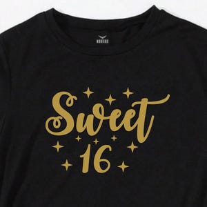 Sweet 16 Svg, anniversaire fille Png, fichier vectoriel Sweet Sixteen, 16e anniversaire Svg coupe fichier pour Cricut Silhouette Png Dxf Eps fichiers imprimables
