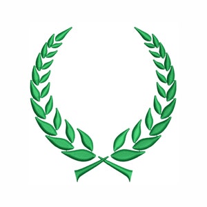 Desenho de bordado de coroa de oliveira | Arquivo Pes de coroa de louros de oliveira | Arquivo Dst de coroa de louros | Desenho de bordado de coroa de louros | Arquivo de costura de coroa de louros