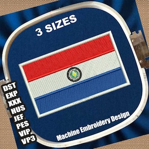 Paraguay Flag Embroidery Patterns | Paraguay National Flag Embroidery Patterns | Flag of Paraguay Embroidery Files | Flag Embroidery File