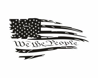 私たち国民の黒旗SVG、私たち国民の傷んだ米国旗PNG、私たち国民の米国旗ベクターファイル、米国愛国的なぼろぼろの旗SVG