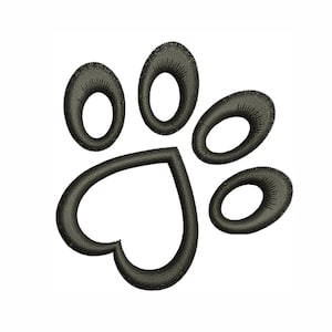 Paws Logo Embroidery Design | Paw Print Machine Embroidery Design Pattern | Paw Embroidery Design DST PES Format