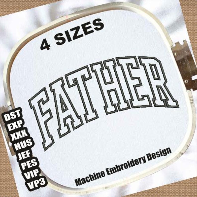 Arched Father Letters Applique Machine Embroidery Designs | Dad ...