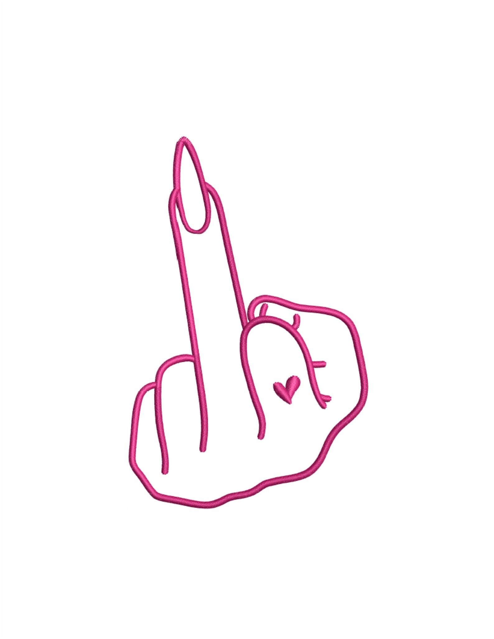 Girl Rude Finger Embroidery Design | Girl Middle Finger Dst File ...