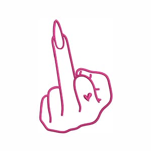 Girl Rude Finger Embroidery Design | Girl Middle Finger Dst File | Middle Finger PES File | Female Finger Embroiddery Design