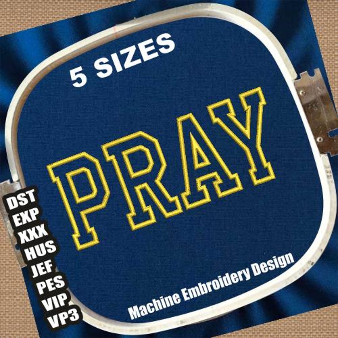 Pray For Build Machine Pray Applique Machine Embroidery Designs | Praying Embroidery Pattern ...