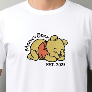 Winnie Pooh Mama Bear Machine Embroidery Design | Mama Bear Embroidery Pattern | Pooh Bear Mom Embroidery File | Mother Day Embroidery Files