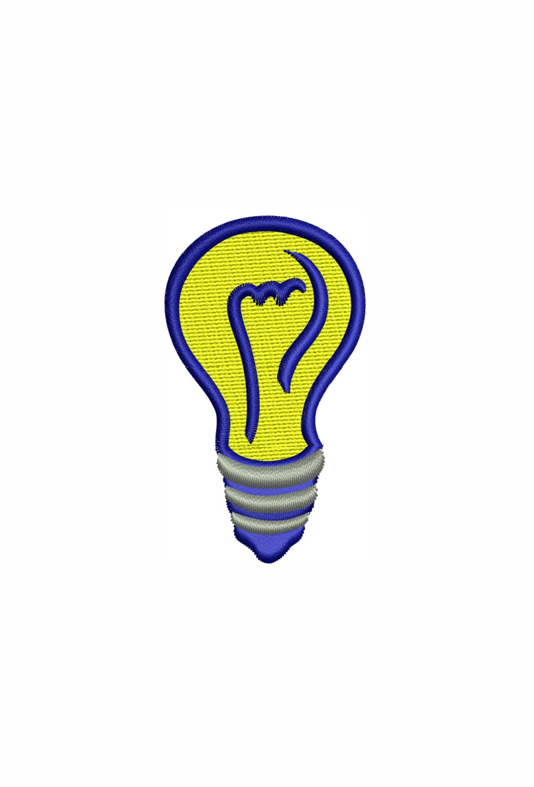 Bulb Logo Embroidery Design Light Bulb Machine Embroidery Etsy