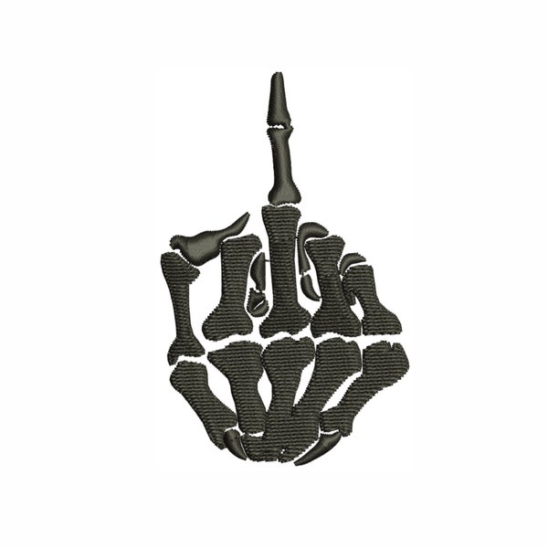 Middle Finger Embroidery Designs | Skeleton Finger Dst files | Skeleton Fuck Pes files | Finger Hands Embroidery Design | Finger Exp files