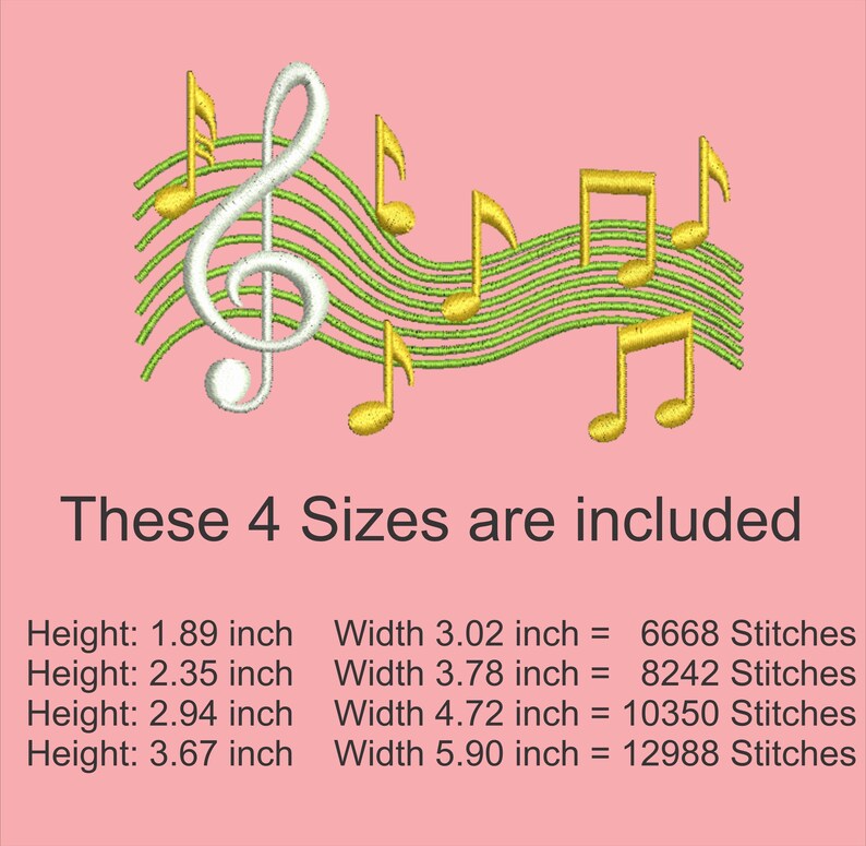 Music Notes Machine Embroidery Designs Bundle | Musical Symbol ...