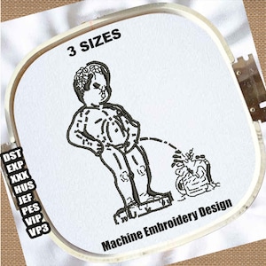 Peeing Boy Embroidery Design | Urinating Boy Dst File | Boy Pee Pes File | Boy Urinating Machine Embroidery Patterns | Boy Peeing Embroidery