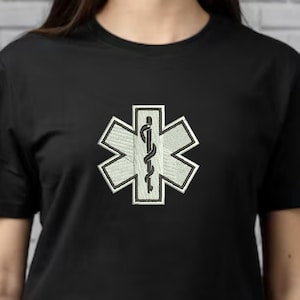 Ems Star Of Life Machine Embroidery Design | Medical Sign Embroidery Pattern | EMS Logo DST PES Embroidery Files | Paramedic Embroidery File
