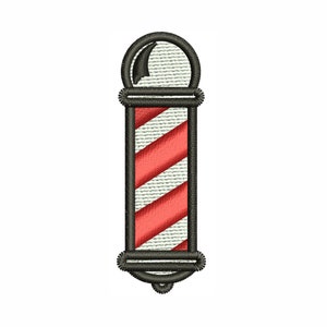 Motif de broderie sur poteau de barbier | Motif de broderie Machine de barbier | Motif de broderie du logo du coiffeur, format DST PES
