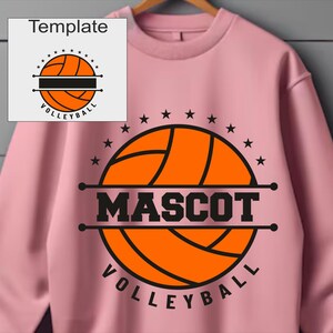 Volleyball Mascot Svg, Custom Volleyball Template Png, Volleyball Team Vector Files, Mascot Template Svg, Your Team, Volleyball Svg