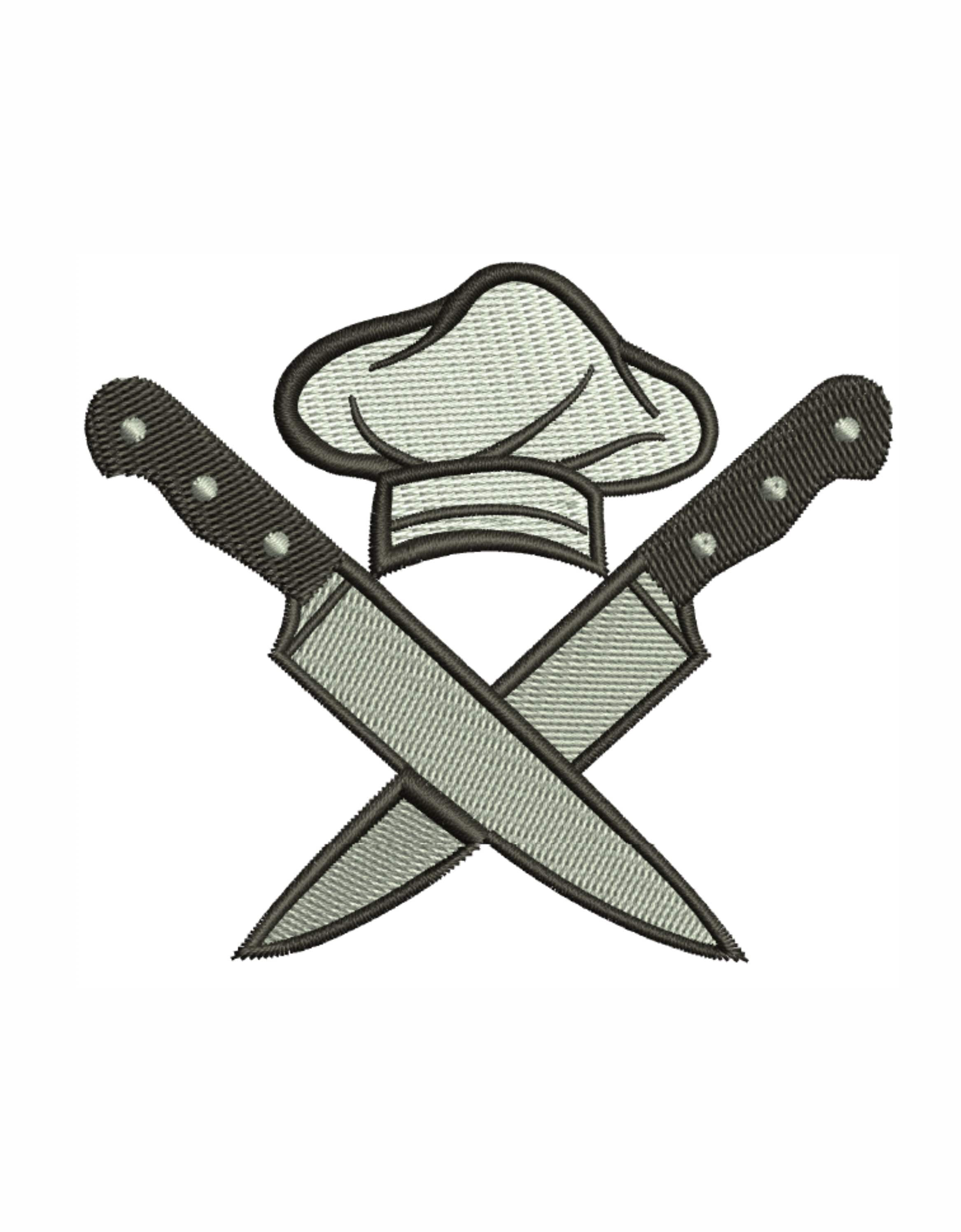 Chef With Knife Logo Embroidery Design Chef Knife Machine Embroidery Design  Pattern Chef Knife Embroidery Design DST PES Format - Etsy