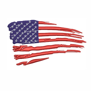 Stickdatei Amerikanische Flagge | Stickdatei USA Flagge | Stickdatei US Flagge DST Pes Format