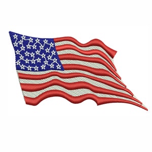 USA Flag Embroidery Design | American machine embroidery pattern | Us flag embroidery pes dst format