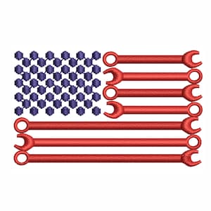 Wrench Flag Embroidery Design | Wrench Flag Dst file | Wrench Flag Pes file