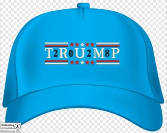 Diseño de bordado a máquina para gorra de Trump 2028 / Patrón de bordado para gorra de Donald Trump / Bordado para gorra de béisbol de Trump 2028 / Archivos de bordado de Trump