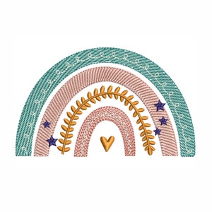 Rainbow Machine Embroidery Design | Boho Raibbow Machine Embroidery Design Pattern | Rainbow Embroidery Design