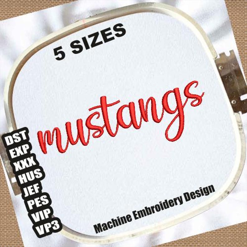 Mustangs Letters Machine Embroidery Designs | Mustangs Embroidery ...