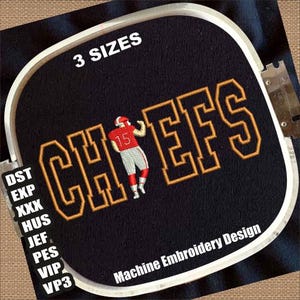 Chiefs Machine Embroidery Designs | Chiefs Outline Embroidery Patterns | Chiefs Letters Embroidery File | Chiefs DST PES JEF Embroidery File
