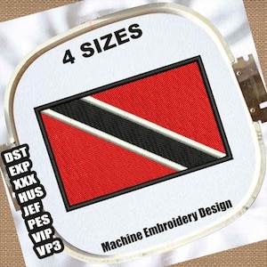 Flag of Trinidad and Tobago Machine Embroidery Designs | Trinidad and Tobago Flag Embroidery Patterns | National Flag Symbol Embroidery File