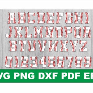 Baseball Alphabat and Numbers Svg, Baseball Font Png, Baseball Number with Letters Vector Files, Sports Font Svg, Softball Alphabet Font Svg