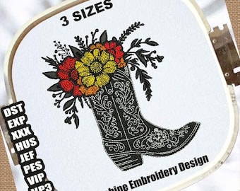 【COLOR iN ID】embroidery pattern western boots C4088 - WOMEN'S BEIGE EMBROIDERY EAGLE WITH LAMB AND