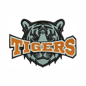 Tigers Mascot Embroidery Design | Tigers Logo Dst file | Tigers Animal Pes file | Tigers Embroidery Design | Tigers Head Embroidery Design