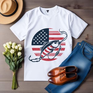 Fishing American Flag Svg, Fishing Circle US Flag Png, USA Flag Fish Vector File, Flag Svg, American Flag Fishing Svg, Fishing Flag Svg