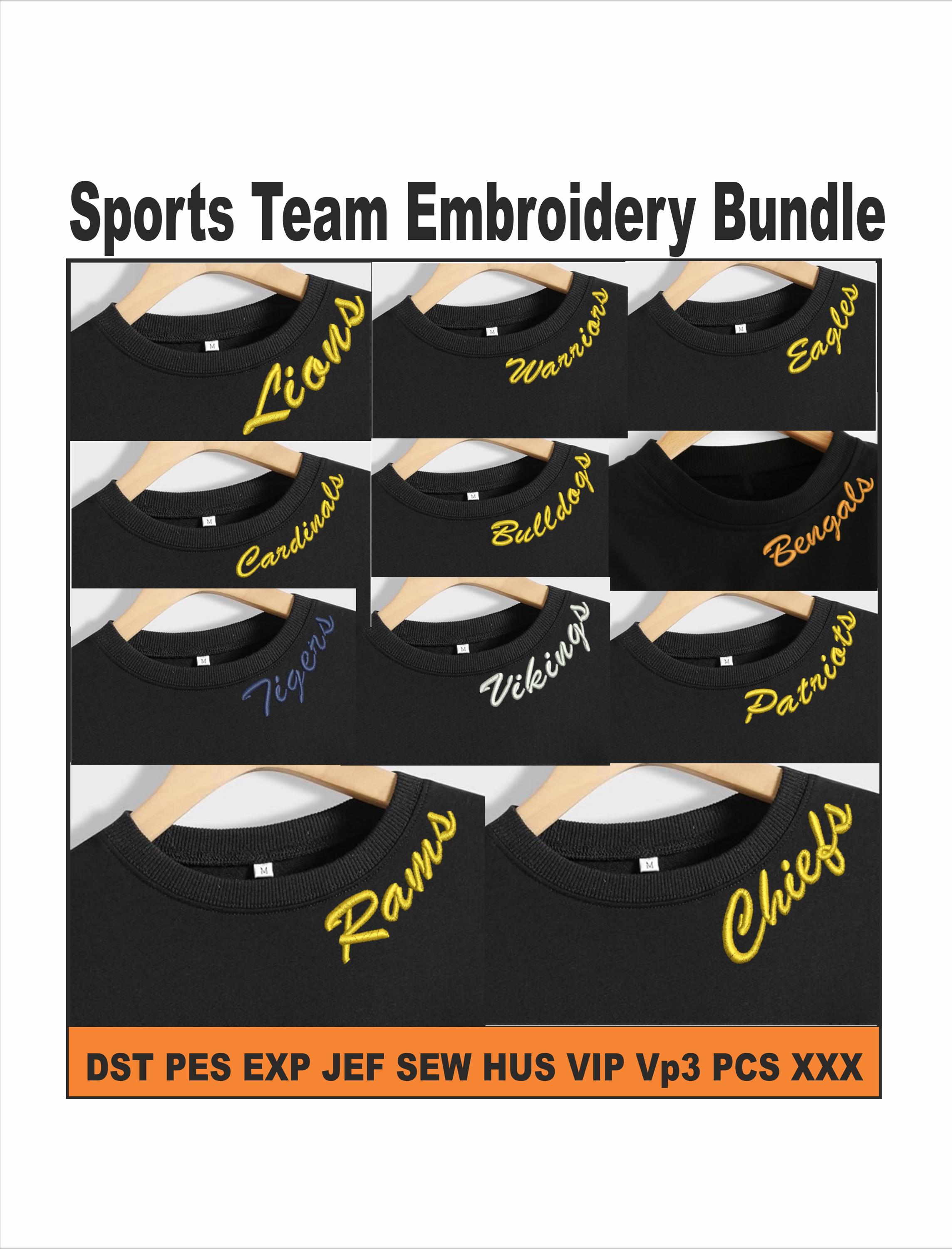 Sports Team Machine Embroidery Designs Bundle | Game Day Embroidery ...