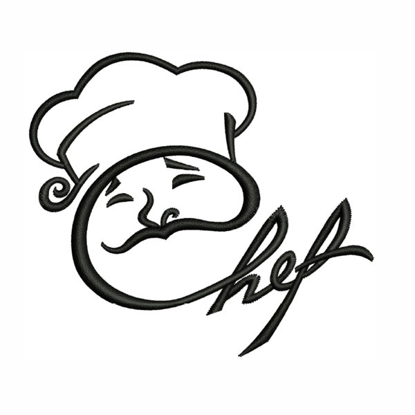 Chef Cap Embroidery Design | Chef Logo Embroidery Design Pattern | Chef Embroidery Design DST PES Format