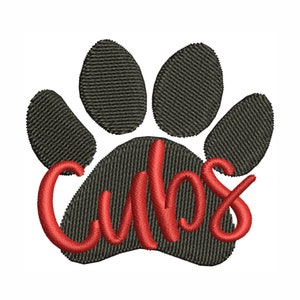 Cubs Paws Embroidery Design | Cub Paw Print Embroidery Design | Paw Embroidery Design DST PES Format