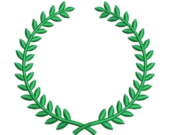 Wzór haftu laurowego | Wzór haftu wieńca laurowego | Wzór haftu ramki laurowej w formacie DST PES
