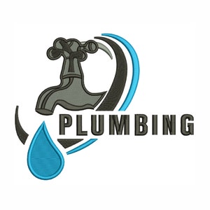 Plumbing Logo Embroidery Design | Plumbing Machine Embroidery Design Pattern | Plumber Embroidery Design DST PES Format