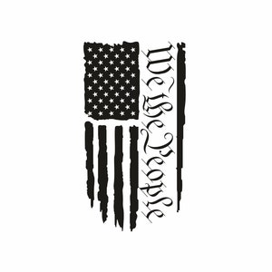 We The People USA Flag Black Svg, We The People Distressed American Flag Png, We The People Flag Vector File, Patriotic Tattered Flag Svg